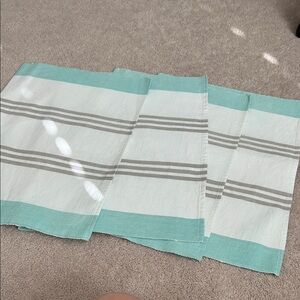 Striped Aqua and White Rectangular Placemat